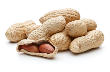 peanut pod or arachis isolated on white background cutout