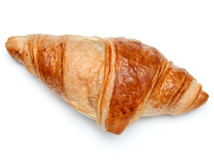 Croissant or  crescent roll isolated on white background cutout