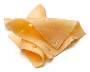 cheese slices isolated on white background cutout