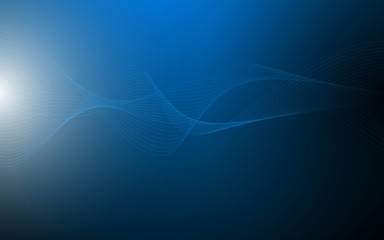 Abstract blue waves - data stream concept. Vector