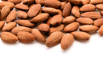 almond nuts isolated on white background close up