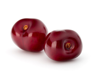 Sweet cherry berries isolated on white background cutout