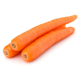 Sweet raw carrot tuber isolated on white background cutout