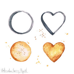 Watercolor Food Clipart - Cookies and Cookie cutters