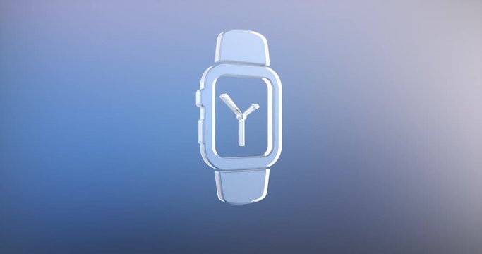 Animated Smart Watch Glass 3d Icon Loop Modules for edit with alpha matte
