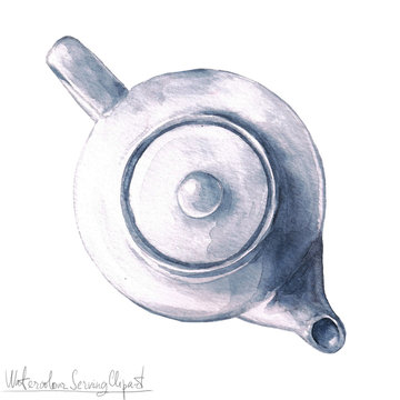 Watercolor Kitchenware Clipart - Teapot