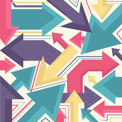 Arrows retro poster vector design