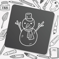 snowman doodle drawing