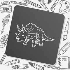 Triceratops dinosaur doodle