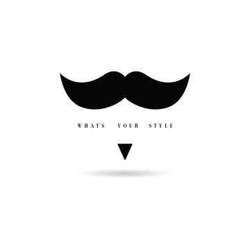 mustache style icon in black color illustration