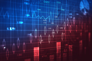 Financial data on a monitor