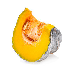 Green pumpkin isolated on white