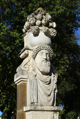 Old classical herme from Villa Borghese public park in Rome