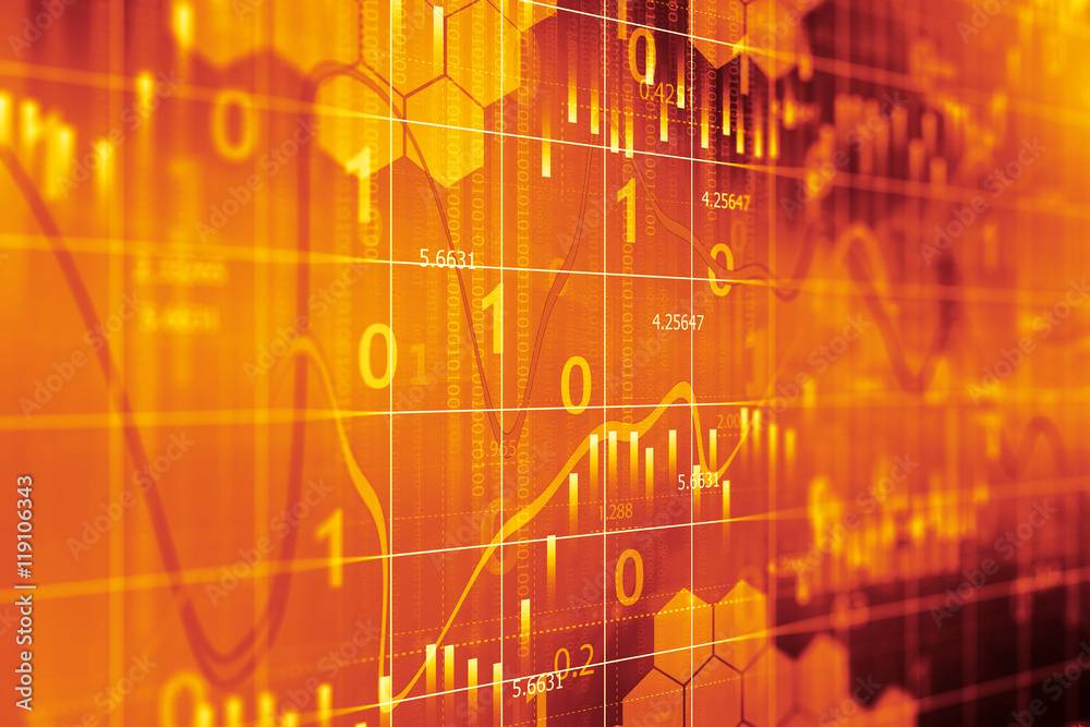 Wall mural Financial data on a monitor