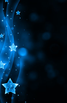 Festive dark blue Christmas background with stars