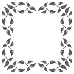 Abstract frame from leaves, a deciduous frame