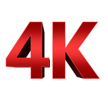 4K ultra high definition television technology red logo