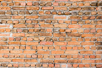 Outdoor brick wall and crack as background texture