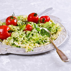 Homemade pasta farfalle