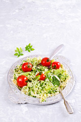 Homemade pasta farfalle