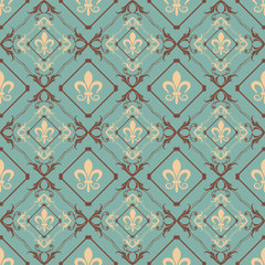 Modern wallpaper, background pattern. Seamless texture, repeating. Vintage design. Vector image
