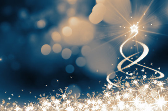 Shinny Christmas Tree, abstract background
