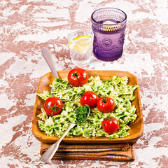 Homemade pasta farfalle