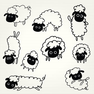 Doodle sheep set