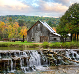 Barn And Waterfall © Doug Lemke
