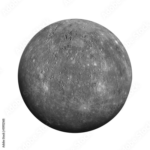 Solar System Mercury Isolated Planet On White Background