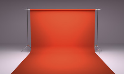 Empty photography studio background white template 3d render