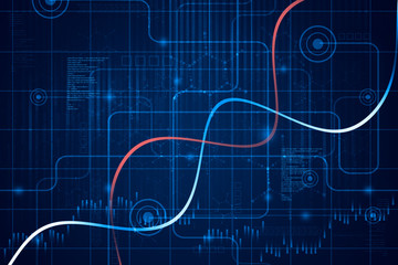 Financial data on a monitor