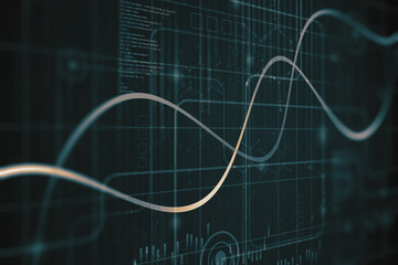 Financial data on a monitor