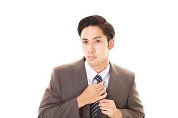 真剣な表情のビジネスマン