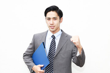 ガッツポーズのビジネスマン