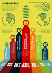 Modern business Infographics chart style Vector illustration. Can be used for workflow layout, banner, diagram, number options, step up options, web design.