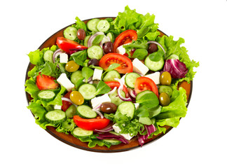 greek salad isolated on white