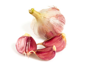fresh garlic isolated on white