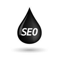 Isolated oil drop icon with    the text SEO