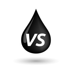 Isolated oil drop icon with    the text VS