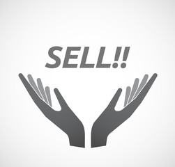 Fototapeta premium Isolated hands offering icon with the text SELL!!