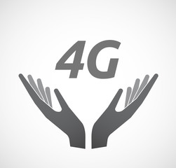 Isolated hands offering icon with    the text 4G