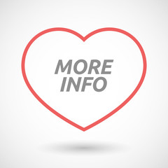 Isolated  line art heart icon with    the text MORE INFO
