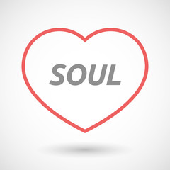 Isolated  line art heart icon with    the text SOUL