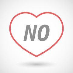 Isolated  line art heart icon with    the text NO