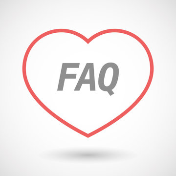 Isolated  line art heart icon with    the text FAQ
