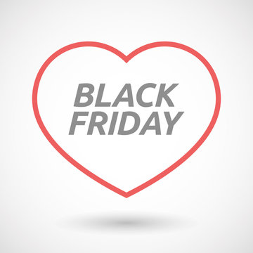 Isolated  line art heart icon with    the text BLACK FRIDAY