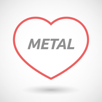 Isolated  line art heart icon with      the text METAL
