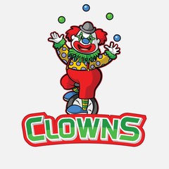 Fototapeta na wymiar clowns banner illustration design colorful