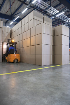 Warehouse with forklift